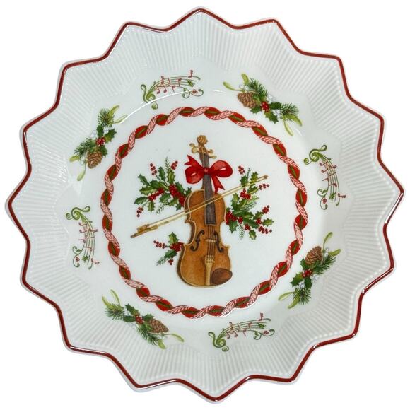 Villeroy & Boch Music Note Violin Christmas Toy Fantasy Plate Bowl Dish Candy 6" - Picture 1 of 7